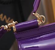 Dolce & Gabbana Purple Small Sicily Handbag Patent 18cm - 4