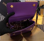 Dolce & Gabbana Purple Small Sicily Handbag Patent 18cm - 3