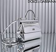 Dolce & Gabbana Silver Medium Sicily Handbag Patent 20cm - 2
