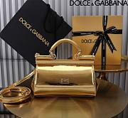 Dolce & Gabbana Gold Small Sicily Handbag Patent 18cm - 1