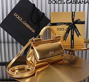 Dolce & Gabbana Gold Small Sicily Handbag Patent 18cm - 6