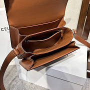 Celine Triomphe Bag Canvas Calfskin Tan 22x15.5x6cm - 6