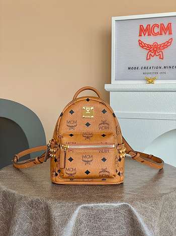 MCM Stark Bee Boo Side Studs Backpack 21x17.5x10cm