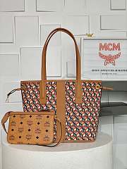 MCM Reversible Liz Shopper In Visetos Cognac 29x14x25cm - 2