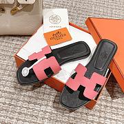 Hermes Black Pink Slipper - 3