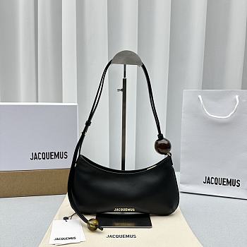 Jacquemus Le Bisou Perle Shoulder Bag Black 27x10.5cm
