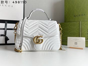 Gucci GG Marmont Small Top Handle White Bag 27x19x10.5cm