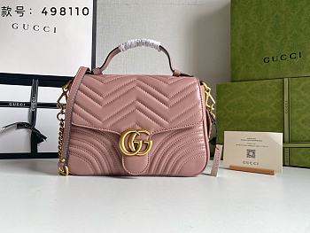 Gucci GG Marmont Small Top Handle Rose Pink Bag 27x19x10.5cm