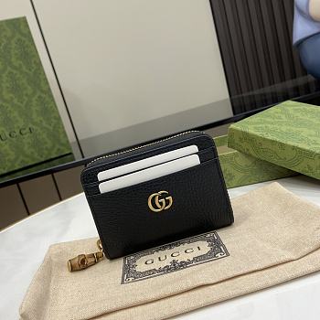 Gucci Double G Zip Card Case With Bamboo 11.5x9x2cm