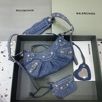 Balenciaga Le Cagole Bag Denim Blue 26x12x6cm