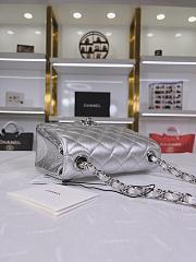 Chanel Mini Flap Bag Silver 17cm - 2