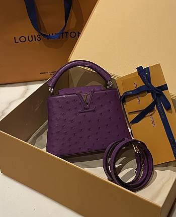 Louis Vuitton LV Capucines Mini Purple Ostrich 21cm