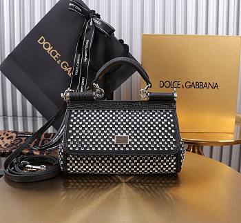 Dolce & Gabbana Small Sicily Rhinestone Shoulder Bag 18x11x6cm