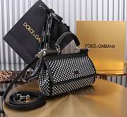 Dolce & Gabbana Small Sicily Rhinestone Shoulder Bag 18x11x6cm - 3