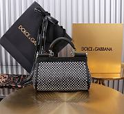 Dolce & Gabbana Small Sicily Rhinestone Shoulder Bag 18x11x6cm - 2