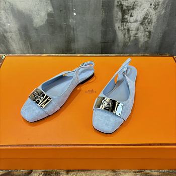 Hermes Innocente Slingback Suede Blue