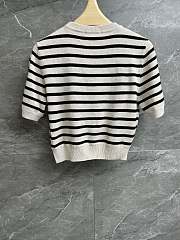 Miu Miu Cotton Crew-neck Sweater White Black  - 2