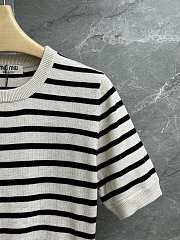 Miu Miu Cotton Crew-neck Sweater White Black  - 3