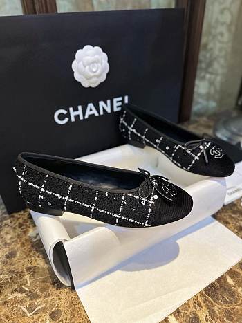 Chanel Ballerina Tweed Black 