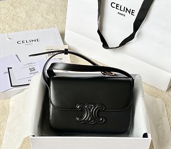 Celine Triomphe Bag Black 22x16.5x7cm