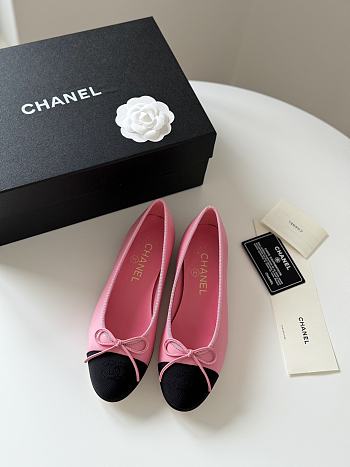 Chanel Ballerina Flat Pink Black