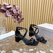 Jimmy Choo Rheea Leather Crisscross Sandals Black 6.5cm - 1