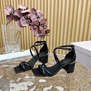 Jimmy Choo Rheea Leather Crisscross Sandals Black 6.5cm - 5