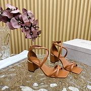 Jimmy Choo Rheea Leather Crisscross Sandals Brown 6.5cm - 1