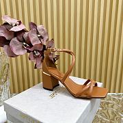 Jimmy Choo Rheea Leather Crisscross Sandals Brown 6.5cm - 5