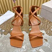 Jimmy Choo Rheea Leather Crisscross Sandals Brown 6.5cm - 4