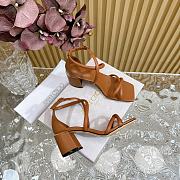 Jimmy Choo Rheea Leather Crisscross Sandals Brown 6.5cm - 2