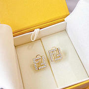 Fendi Forever Earrings With Crystal Gold - 1