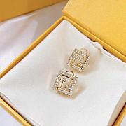 Fendi Forever Earrings With Crystal Gold - 3