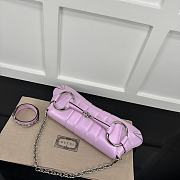 Gucci Horsebit Chain Medium Shoulder Bag Pink Iridescent 38x15x16cm - 4