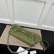 Gucci Horsebit Chain Medium Shoulder Bag Green 38x15x16cm - 4