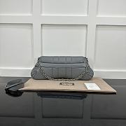 Gucci Horsebit Chain Medium Shoulder Bag Grey 38x15x16cm - 5