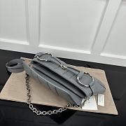 Gucci Horsebit Chain Medium Shoulder Bag Grey 38x15x16cm - 4