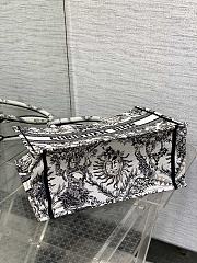 Dior Medium Book Tote White Black Toile De Jouy Soleil 36cm - 5