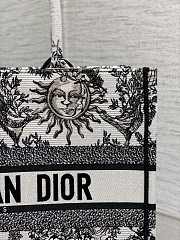 Dior Medium Book Tote White Black Toile De Jouy Soleil 36cm - 2