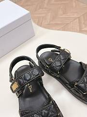 Dior Dioract Sandal Black Quilted Cannage Calfskin - 4