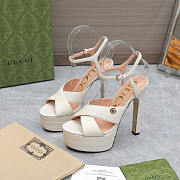 Gucci Ankle-Strap Platform Sandals White 13.5cm - 1