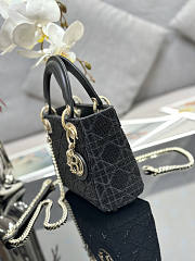 Dior Mini Lady Bag Black Micropearl Embroidery 17cm - 2