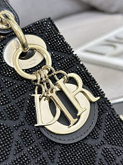 Dior Mini Lady Bag Black Micropearl Embroidery 17cm - 3