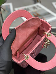 Dior Mini Lady Bag Pink Micropearl Embroidery 17cm - 6