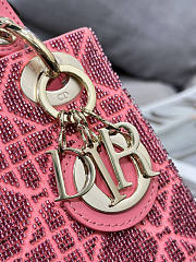 Dior Mini Lady Bag Pink Micropearl Embroidery 17cm - 2