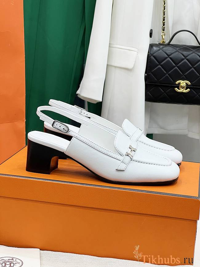 Hermes Infinie 50 Pump White 5cm - 1