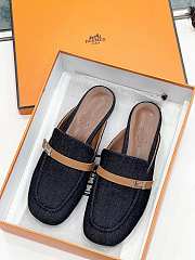 Hermes Groupie Mules Denim - 4