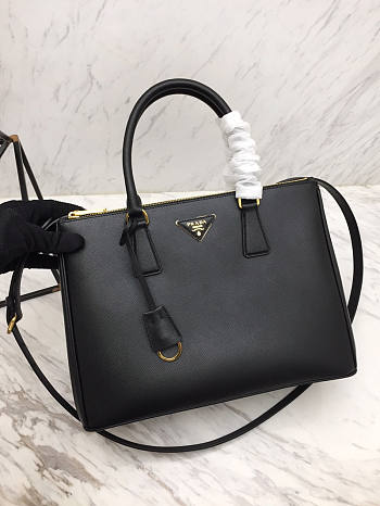 Prada Galleria Saffiano Leather Black Bag 33x23.5x14.5cm