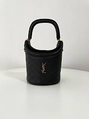 YSL Gaby Bucket Bag In Lambskin Black 19x17x15cm - 1