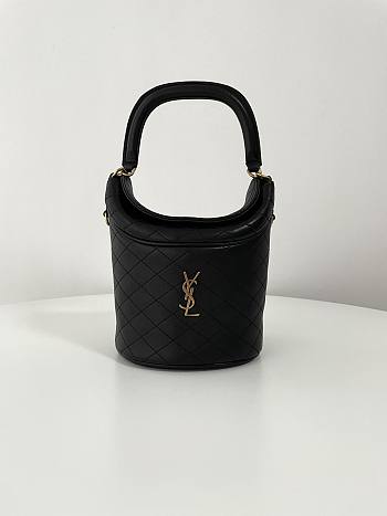 YSL Gaby Bucket Bag In Lambskin Black 19x17x15cm